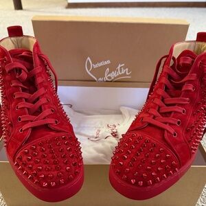 Christian Louboutin Louis Orlato Spiked Sneakers Loubi Red 43.5 / 10.5 Receipt
